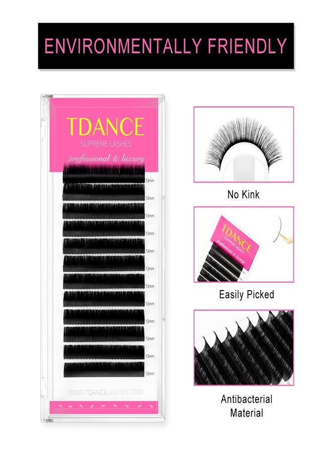 TDANCE Lash Extension Matte Black Eyelash Extension C CC D DD J B L Curl Volume & Classic Lash Extensions 0.03-0.18mm Thickness Professional Salon Use(0.05-D,13 mm) - Image 2